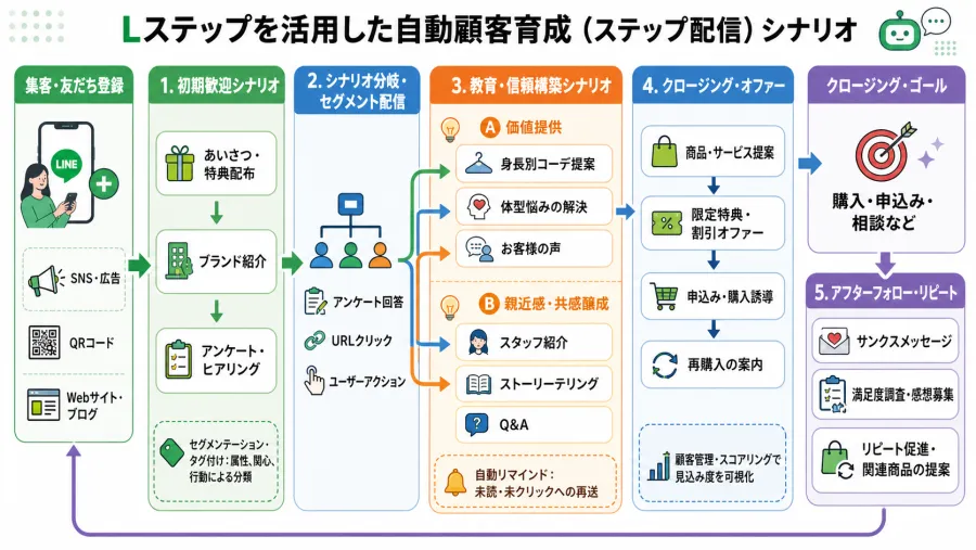 LINEステップ配信を活用した自動顧客育成シナリオ