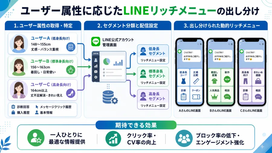 ユーザー属性に応じたLINEリッチメニューの出し分け